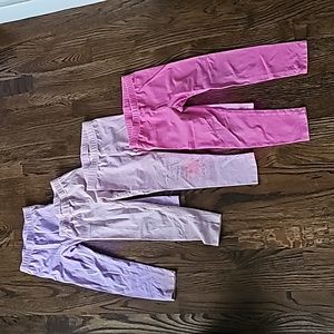 4 pairs of gap leggings in pink and purple